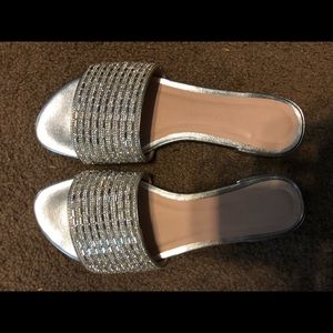 Silver embellished slides